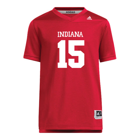 Indiana Hoosiers Adidas #15 Brendan Sorsby Crimson Student Athlete Football Jersey - Front View