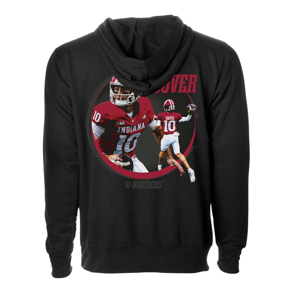 Indiana Hoosiers  Football Student Athlete #10 Josh Hoover Shadow Hoodie
