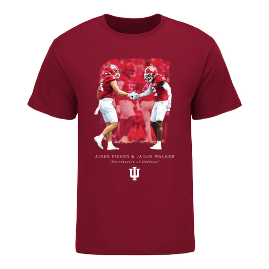 Indiana Hoosiers NIL "Secretaries of Defense" T-Shirt - #4 Aiden Fisher & #2 Jailin Walker