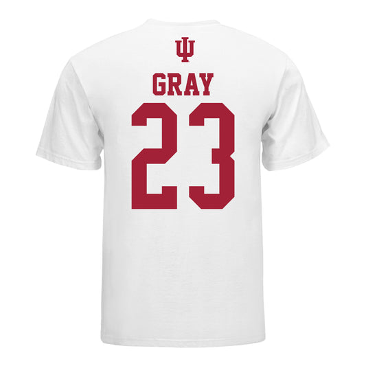 Indiana Hoosiers Women's Volleyball Student Athlete T-Shirt #23 Victoria Gray - Back View