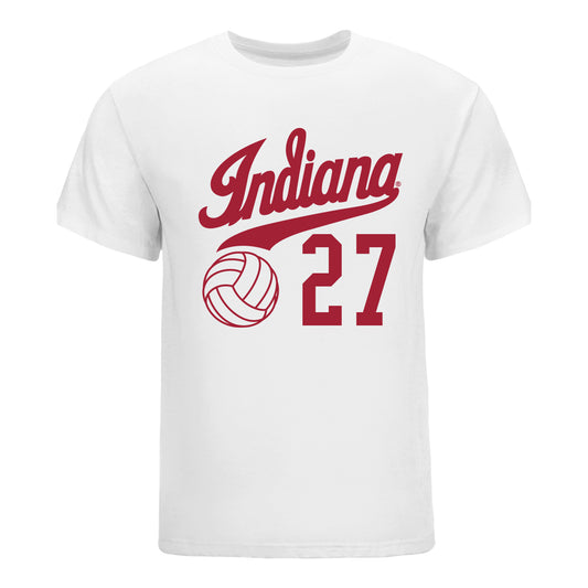 Indiana Hoosiers Women's Volleyball Student Athlete T-Shirt #27 Ella Boersema - Front view