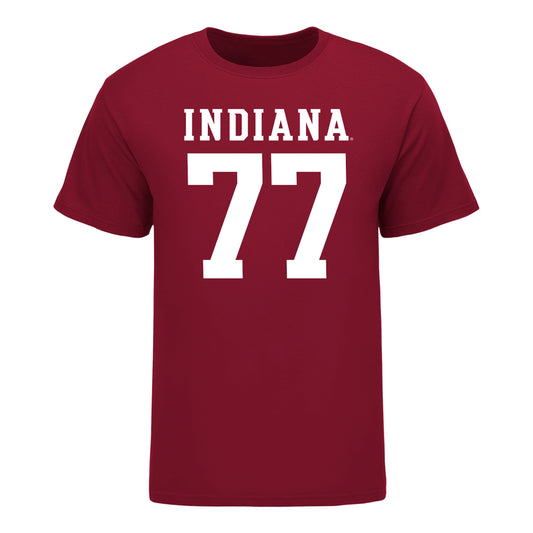 Indiana Hoosiers #77 Matt Marek Student Athlete Football T-Shirt - Front View