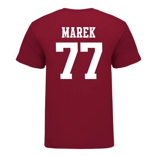 Indiana Hoosiers #77 Matt Marek Student Athlete Football T-Shirt - Back View