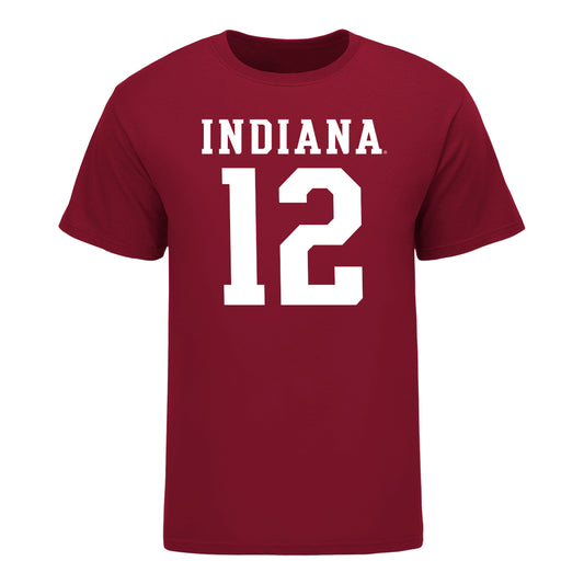 Indiana Hoosiers #12 Jacob Bell Student Athlete Football T-Shirt - Front View