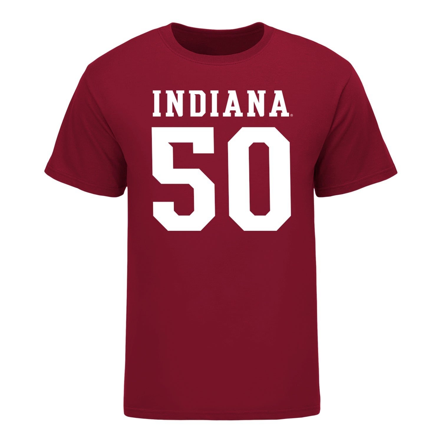 Indiana Hoosiers #50 Jhrevious Hall Student Athlete Football T-Shirt - Front View