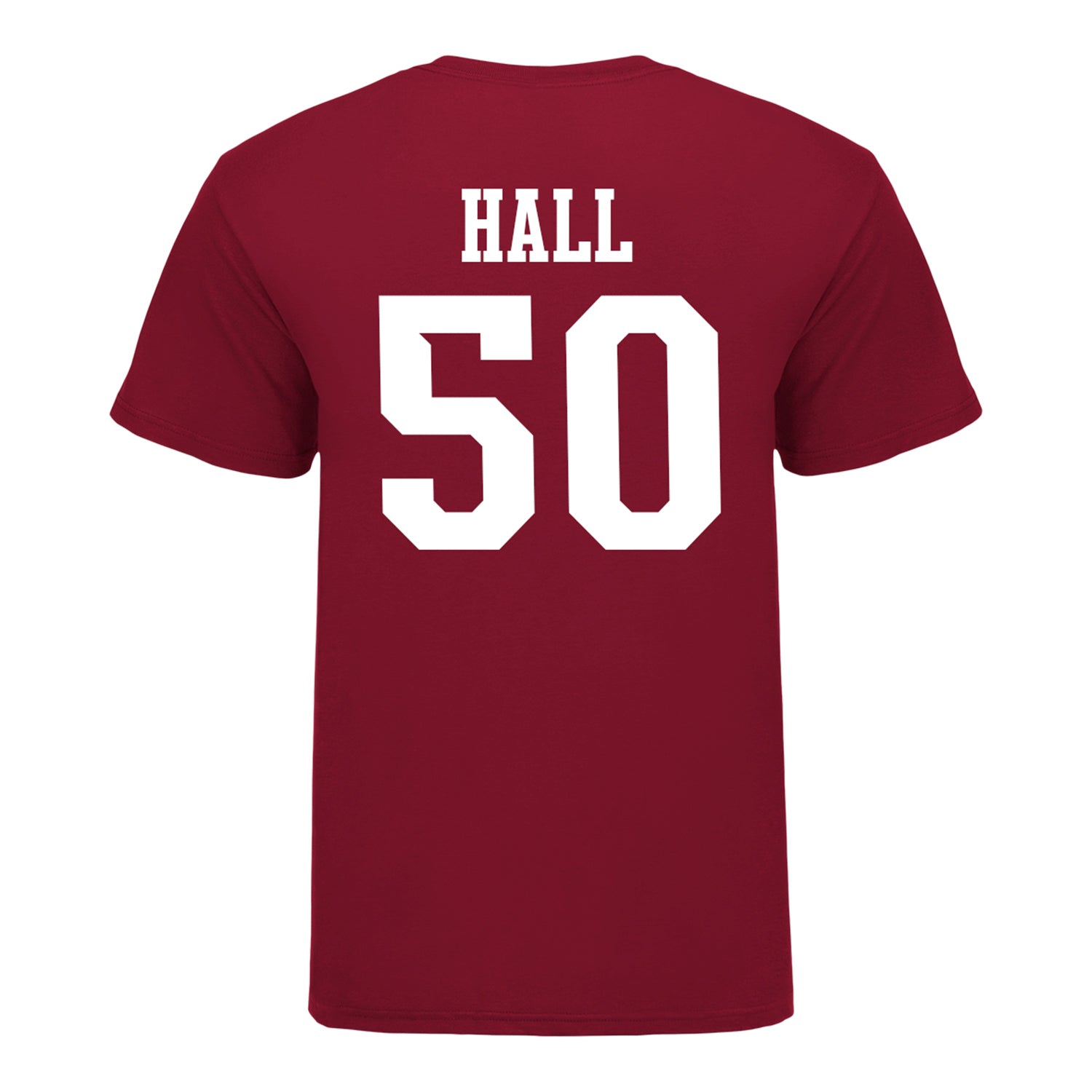 Indiana Hoosiers #50 Jhrevious Hall Student Athlete Football T-Shirt - Back View