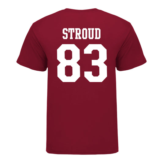 Indiana Hoosiers #83 Hunter Stroud Student Athlete Football T-Shirt - Back View