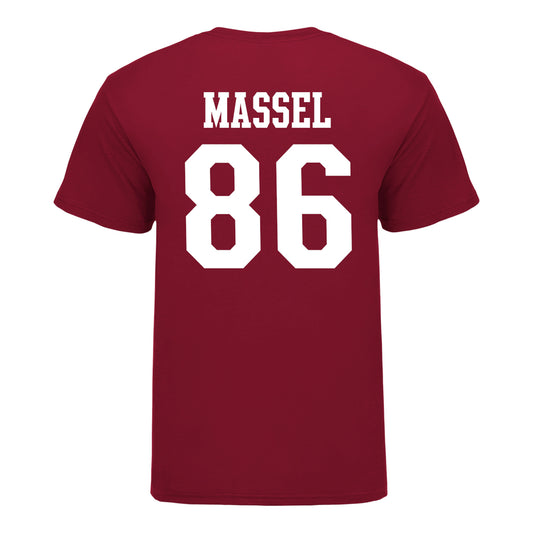 Indiana Hoosiers #86 Bruno Massel Student Athlete Football T-Shirt - Back View