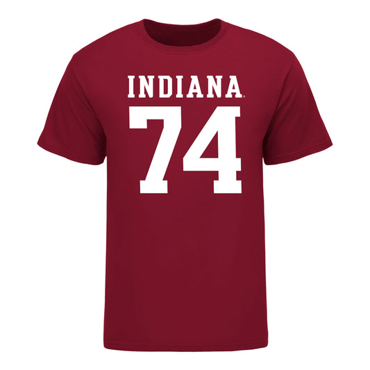 Indiana Hoosiers #74 Bray Lynch Student Athlete Football T-Shirt - Front View