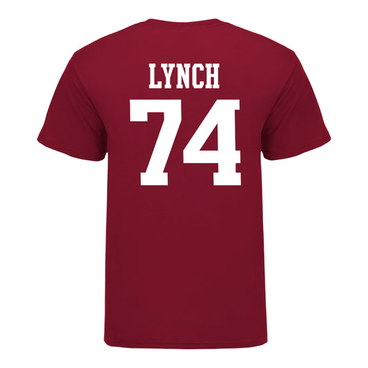 Indiana Hoosiers #74 Bray Lynch Student Athlete Football T-Shirt - Back View
