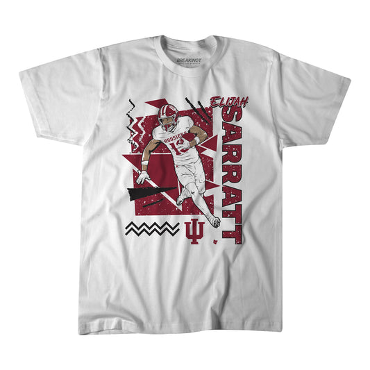 Indiana Hoosiers Breaking T #13 Elijah Sarratt NIL T-Shirt - Front View