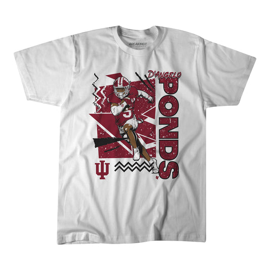 Indiana Hoosiers Breaking T #5 D'Angelo Ponds NIL T-Shirt - Front View