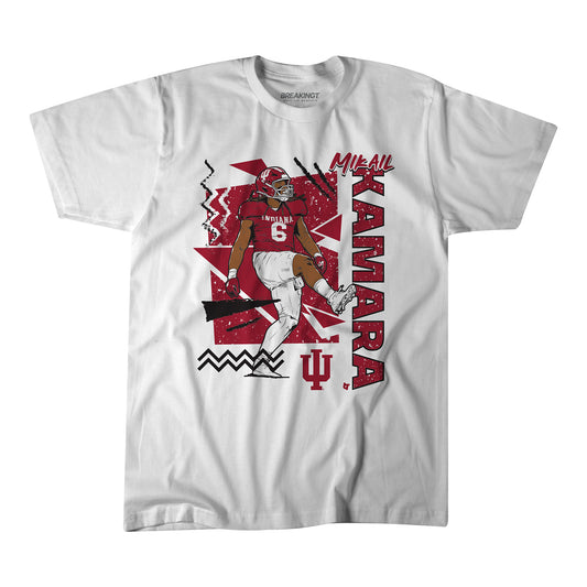 Indiana Hoosiers Breaking T #6 Mikail Kamara NIL T-Shirt - Front View