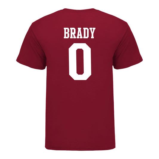 Indiana Hoosiers #0 Jonathan Brady Student Athlete Football T-Shirt - Back View