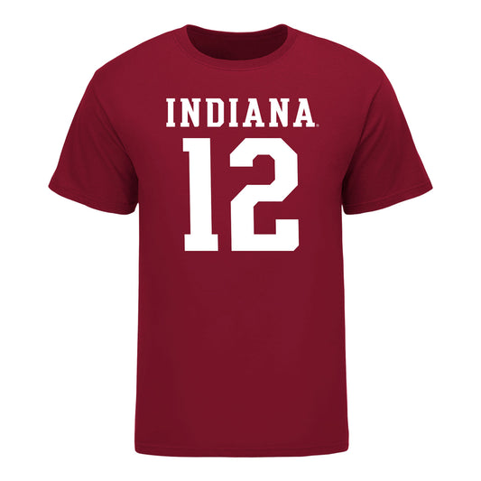 Indiana Hoosiers #12 Devan Boykin Student Athlete Football T-Shirt - Back view