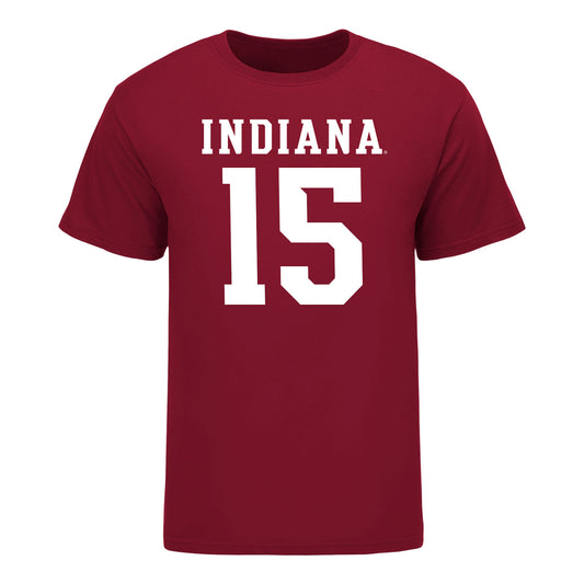 Indiana Hoosiers #15 Fernando Mendoza Student Athlete Football T-Shirt - Front View