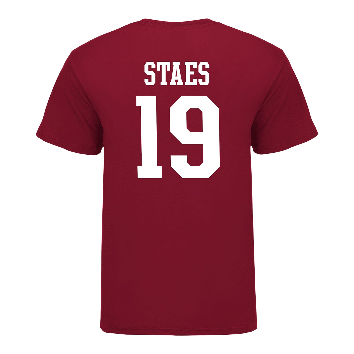 Indiana Hoosiers #19 Holden Staes Student Athlete Football T-Shirt - Back View