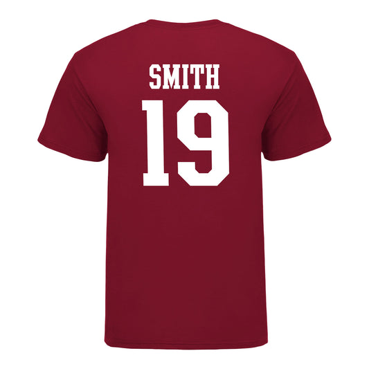 Indiana Hoosiers #19 Zacharey Smith Student Athlete Football T-Shirt - Back View