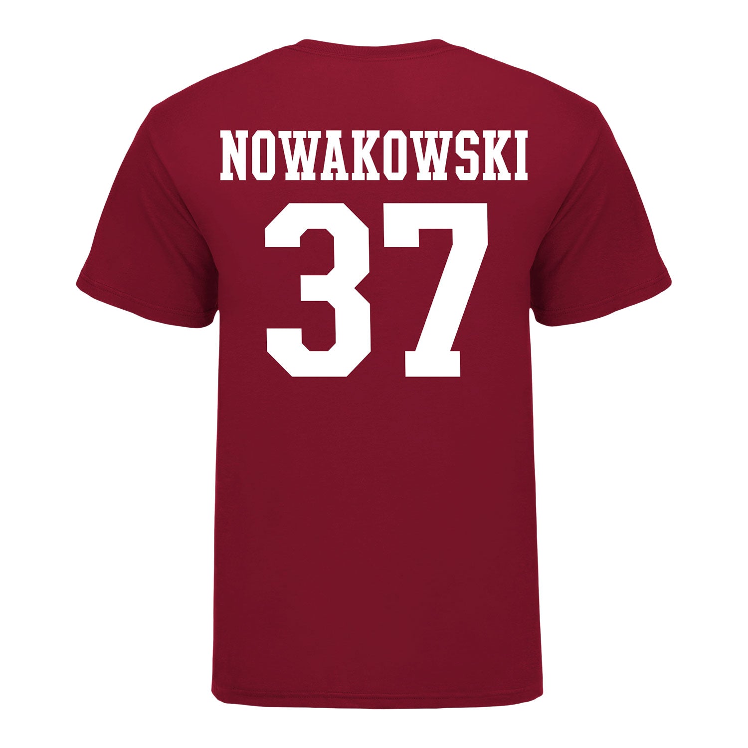 Indiana Hoosiers #37 Riley Nowakowski Student Athlete Football T-Shirt - Back View