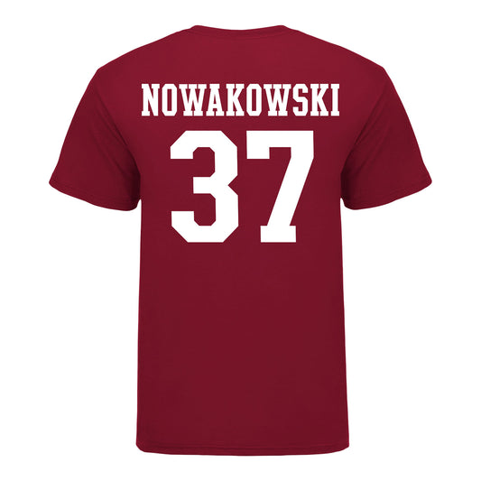 Indiana Hoosiers #37 Riley Nowakowski Student Athlete Football T-Shirt - Back View