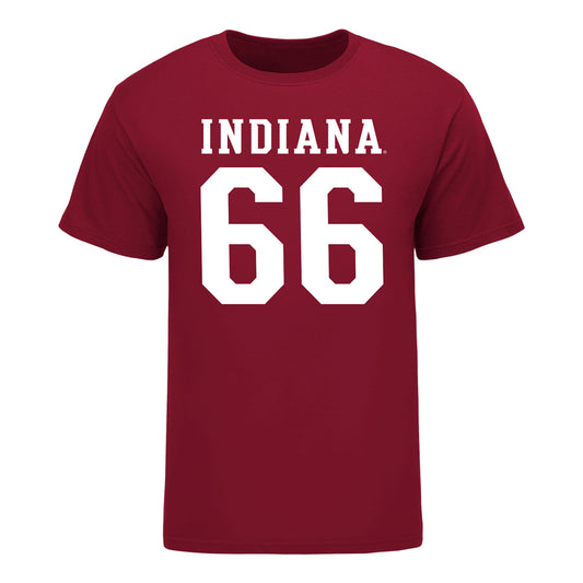 Indiana Hoosiers #66 Evan Parker Student Athlete Football T-Shirt - Front View