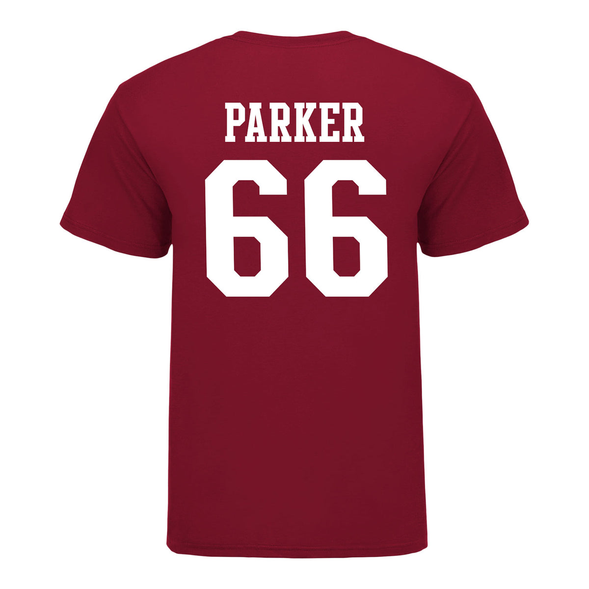 Indiana Hoosiers #66 Evan Parker Student Athlete Football T-Shirt - Back View