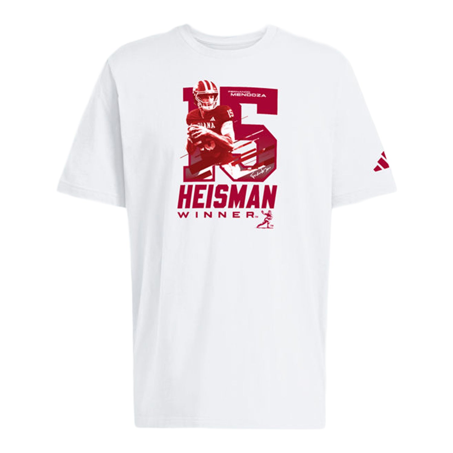 Indiana Hoosiers Football Adidas Heisman Winner Fernando Mendoza Graphic T-Shirt