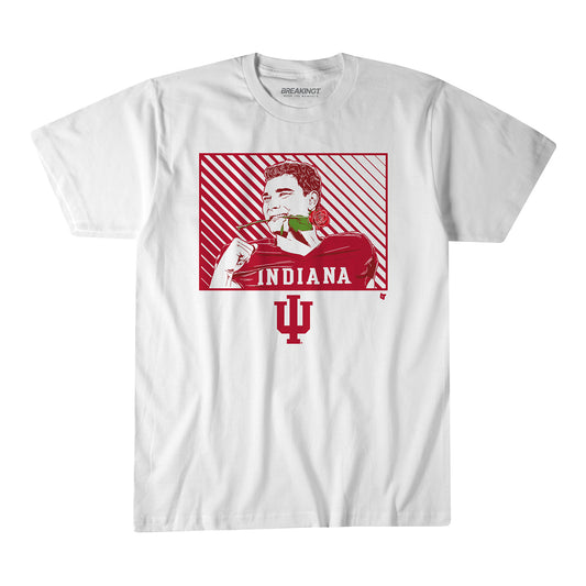 Breaking T Indiana Hoosiers Fernado Mendoza Roses T-Shirt - front view