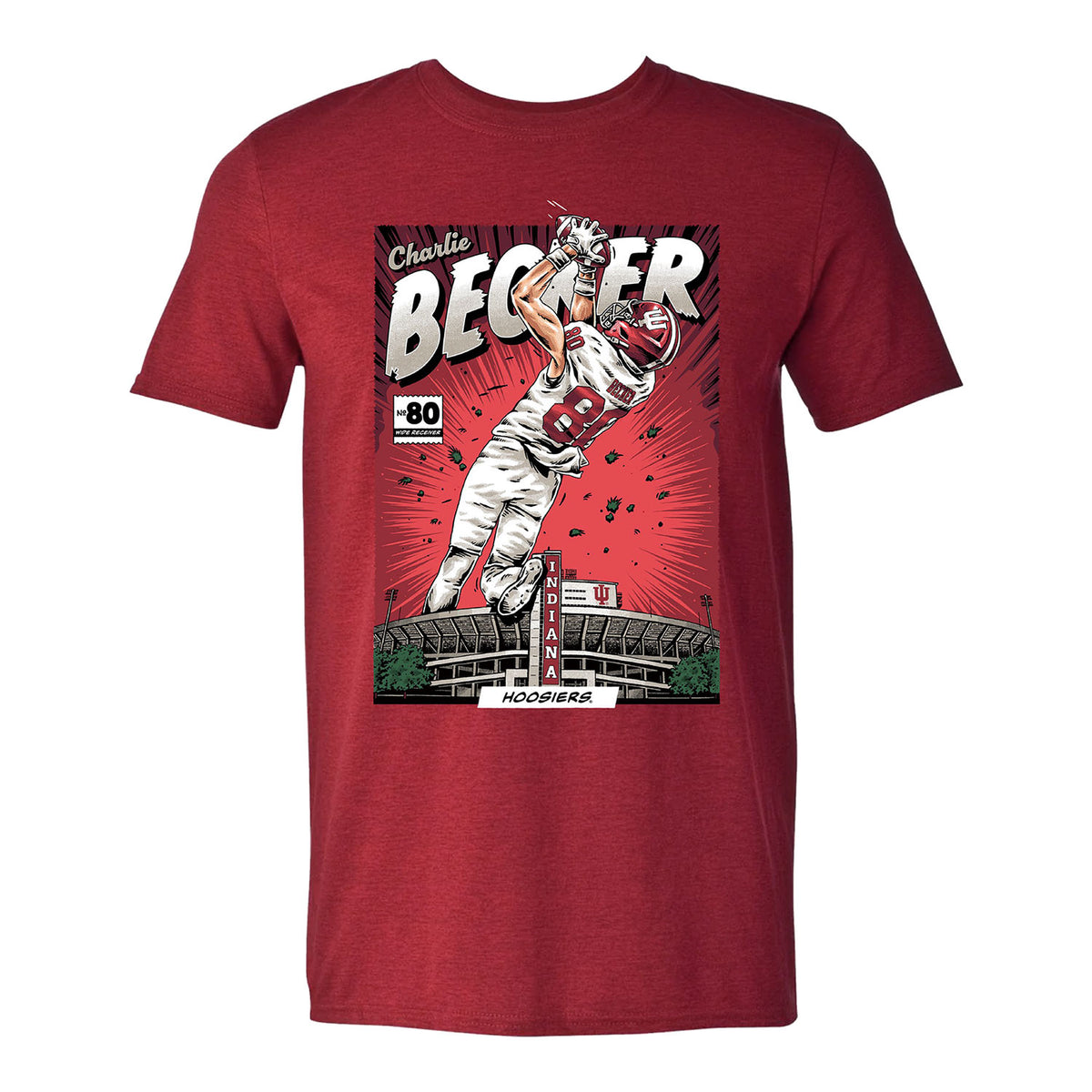 Indiana Hoosiers #80 Charlie Becker Comic T-Shirt