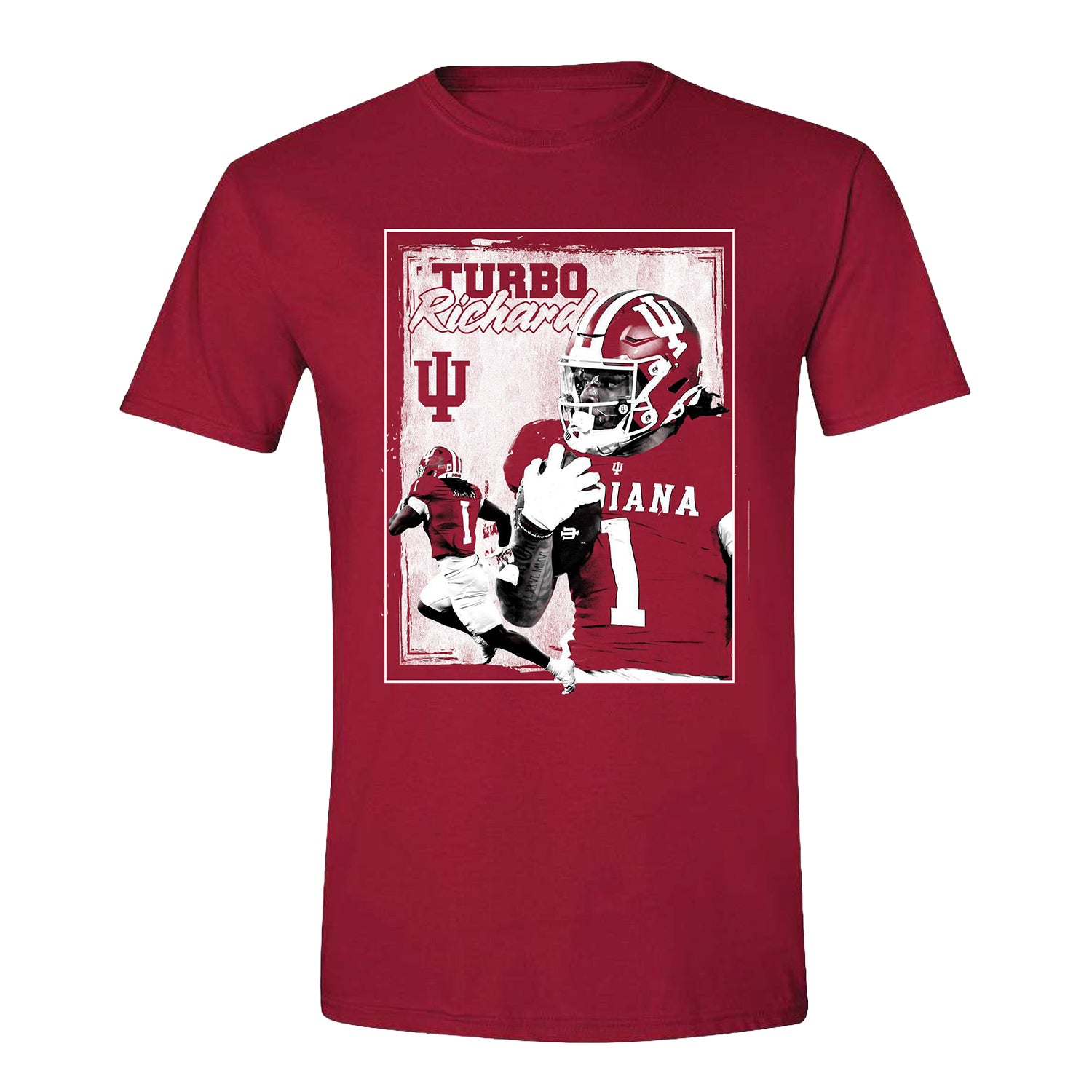 Indiana Hoosiers Football Student Athlete #1 Turbo Richard Duo T-Shirt - Front View