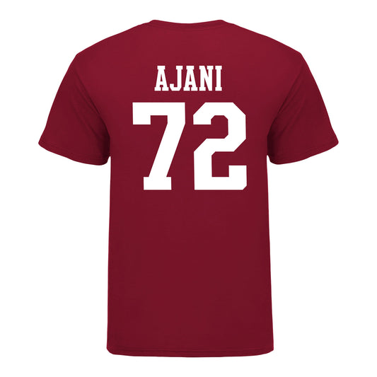 Indiana Hoosiers #72 Adedamola Ajani Student Athlete Football T-Shirt - Back View