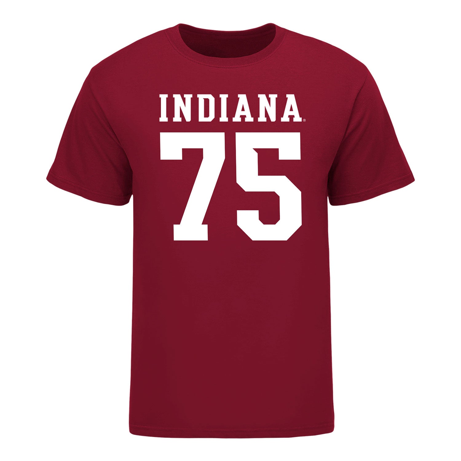 Indiana Hoosiers #75 Zenuae Michalski Student Athlete Football T-Shirt - Front View