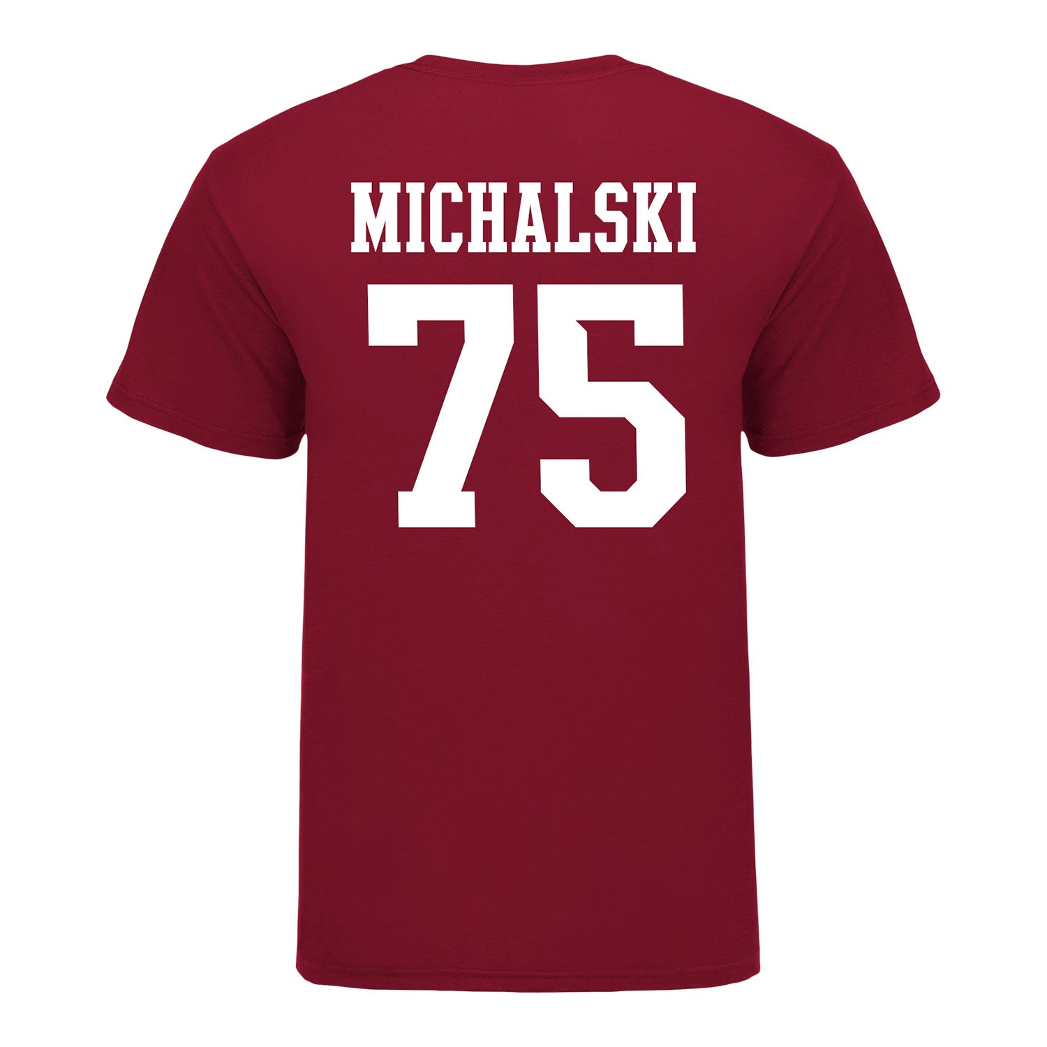 Indiana Hoosiers #75 Zenuae Michalski Student Athlete Football T-Shirt- Back View
