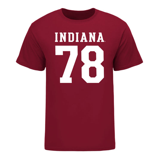 Indiana Hoosiers #78 Patrick Coogan Student Athlete Football T-Shirt - Front View