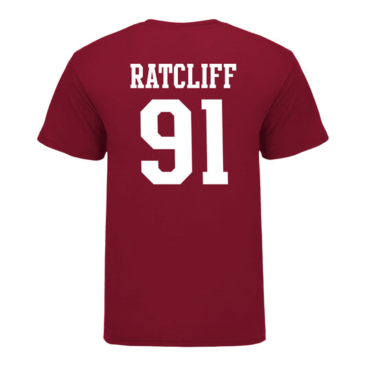 Indiana Hoosiers #91 Dominique Ratcliff Student Athlete Football T-Shirt - Back View