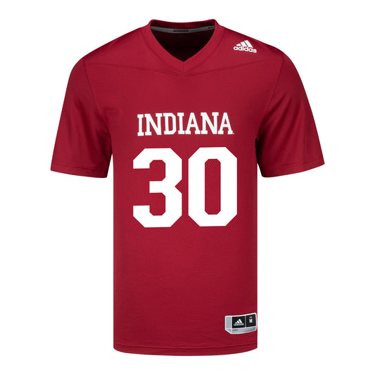 Indiana Hoosiers Adidas #30 Neil Campbell Crimson Student Athlete Football Jersey - Front View