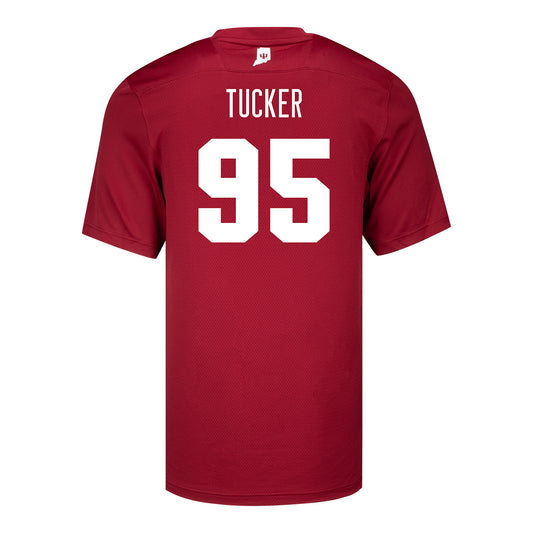 Indiana Hoosiers Adidas #95 Tyrique Tucker Crimson Student Athlete Football Jersey - Back view