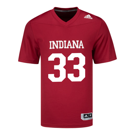 Indiana Hoosiers Adidas #33 Nahji Logan Crimson Student Athlete Football Jersey - Front View