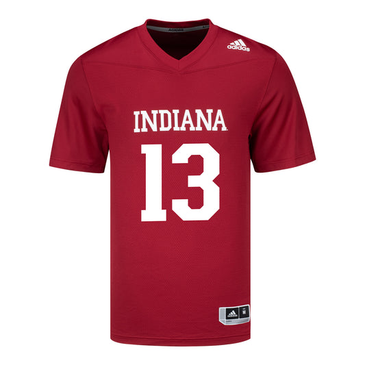 Indiana Hoosiers Adidas #13 Cedarius Doss Crimson Student Athlete Football Jersey - Front View