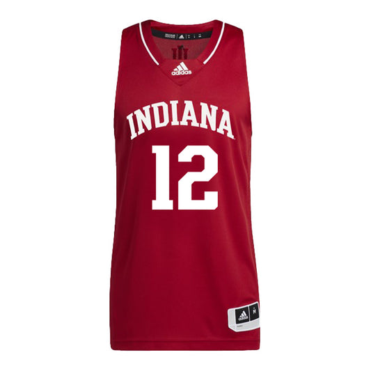 Indiana Hoosiers Adidas Men's Basketball Crimson Student Athlete Jersey #12 Langdon Hatton - Front View