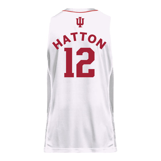 Indiana Hoosiers Adidas Men's Basketball White Student Athlete Jersey #12 Langdon Hatton - Back View