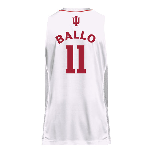 Indiana Hoosiers Adidas Men's Basketball White Student Athlete Jersey #11 Oumar Ballo - Back View