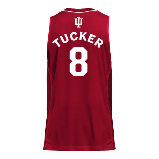 Indiana Hoosiers Adidas Men's Basketball Crimson Student Athlete Jersey #8 Bryson Tucker - Back View