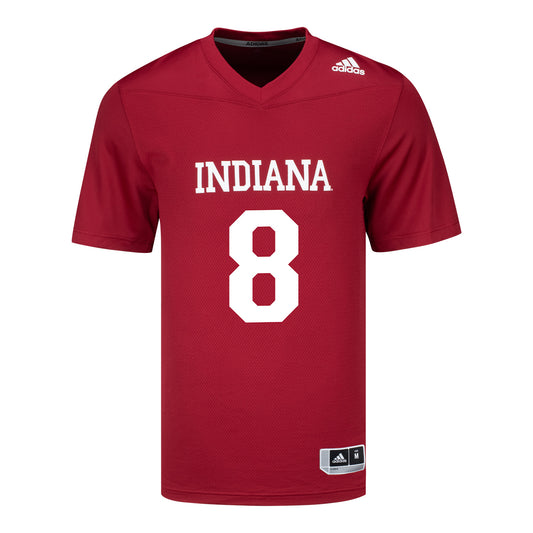 Indiana Hoosiers Adidas #8 Kaelon Black Crimson Student Athlete Football Jersey - Front View