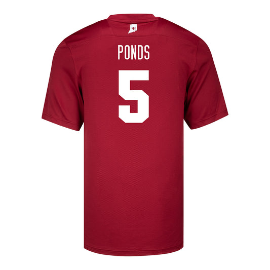 Indiana Hoosiers Adidas #5 D'Angelo Ponds Crimson Student Athlete Football Jersey - Back View