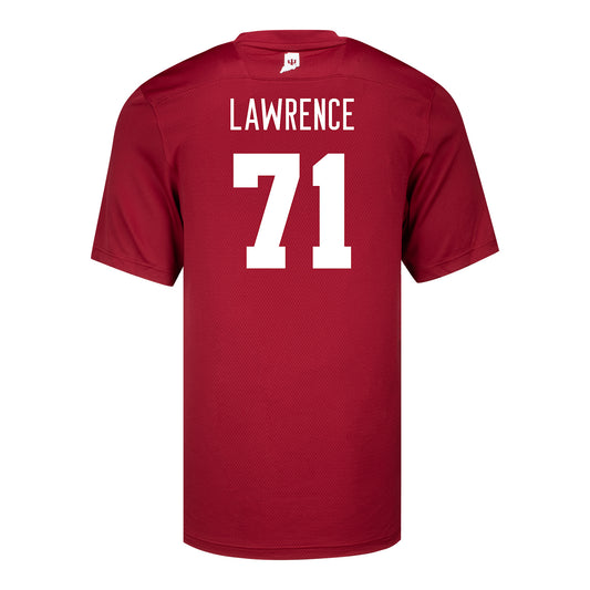 Indiana Hoosiers Adidas #71 Evan Lawrence Crimson Student Athlete Football Jersey - Front View