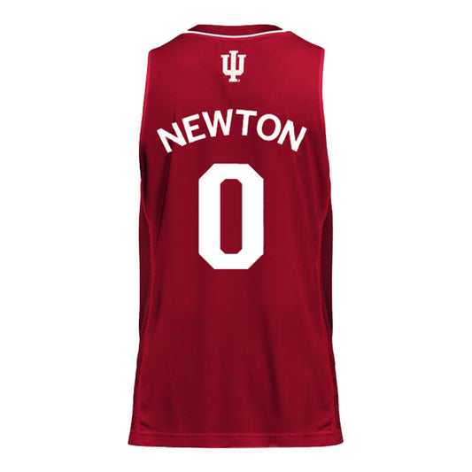 Indiana Hoosiers Adidas Men's Basketball Crimson Student Athlete Jersey #0 Jakai Newton - Back View