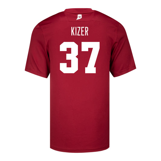 Indiana Hoosiers Adidas #37 Heath Kizer Crimson Student Athlete Football Jersey - Back View