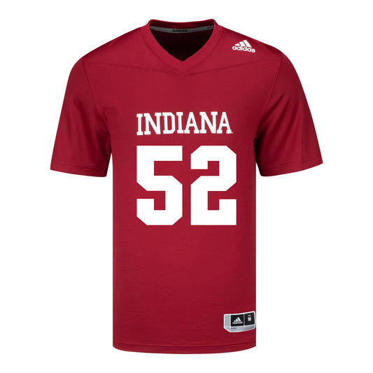 Indiana Hoosiers Adidas #52 Clayton Allen Crimson Student Athlete Football Jersey - Front View