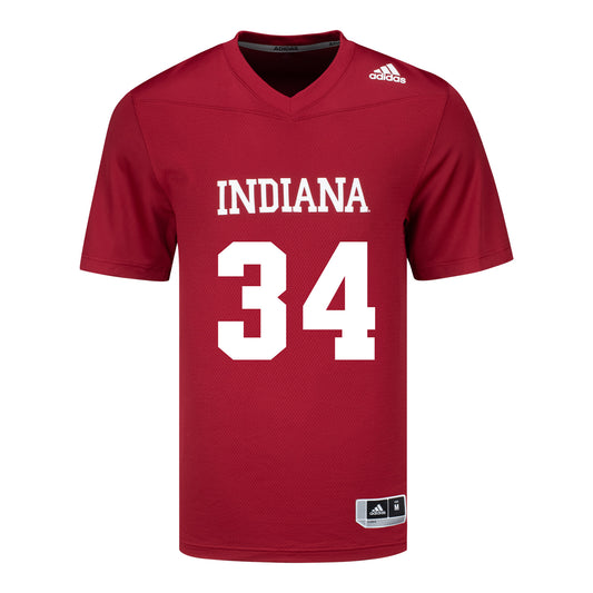 Indiana Hoosiers Adidas #34 Jeff Utzinger Crimson Student Athlete Football Jersey